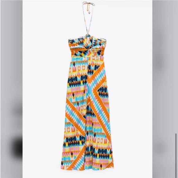 Zara Printed Midi Dress Size Small - Picture 11 of 11